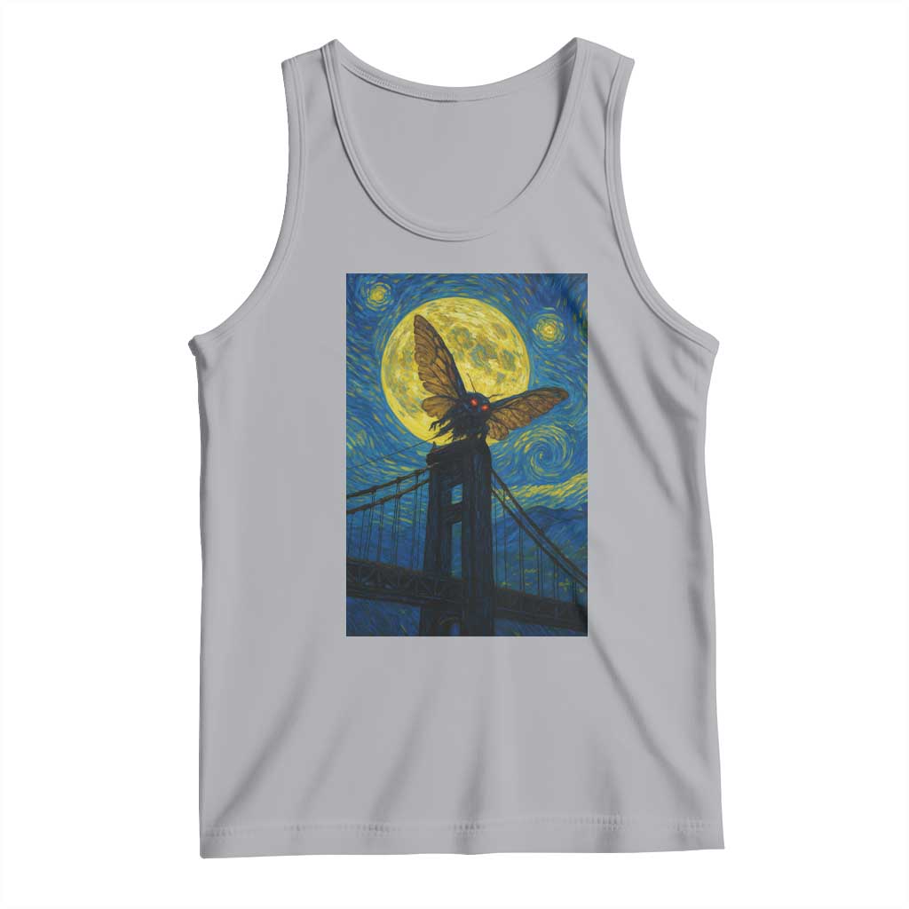 Mothman Starry Night Tank Top Van Gogh Cryptid Gift TS12 Athletic Heather Print Your Wear