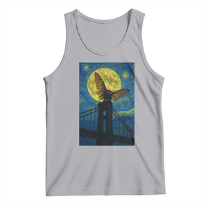 Mothman Starry Night Tank Top Van Gogh Cryptid Gift TS12 Athletic Heather Print Your Wear