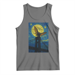 Mothman Starry Night Tank Top Van Gogh Cryptid Gift TS12 Black Heather Print Your Wear