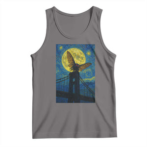Mothman Starry Night Tank Top Van Gogh Cryptid Gift TS12 Deep Heather Print Your Wear