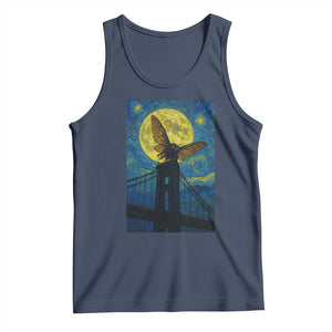 Mothman Starry Night Tank Top Van Gogh Cryptid Gift TS12 Navy Print Your Wear