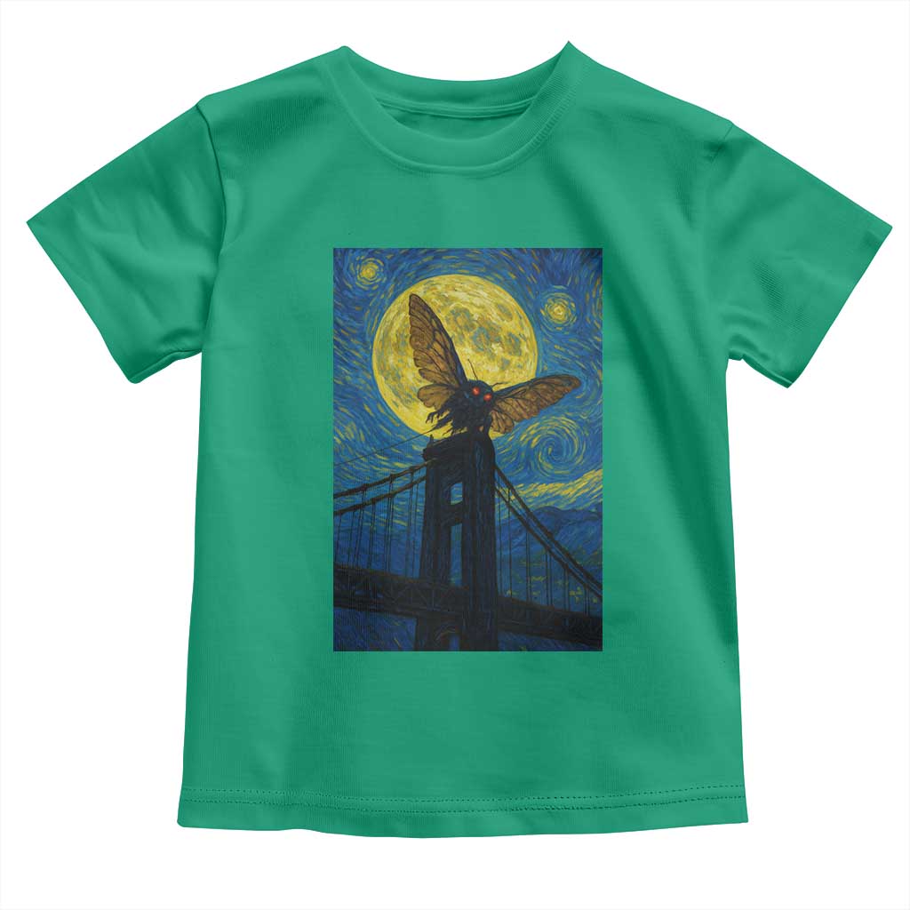 Mothman Starry Night Toddler T Shirt Van Gogh Cryptid Gift TS12 Irish Green Print Your Wear