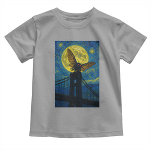 Mothman Starry Night Toddler T Shirt Van Gogh Cryptid Gift TS12 Sport Gray Print Your Wear