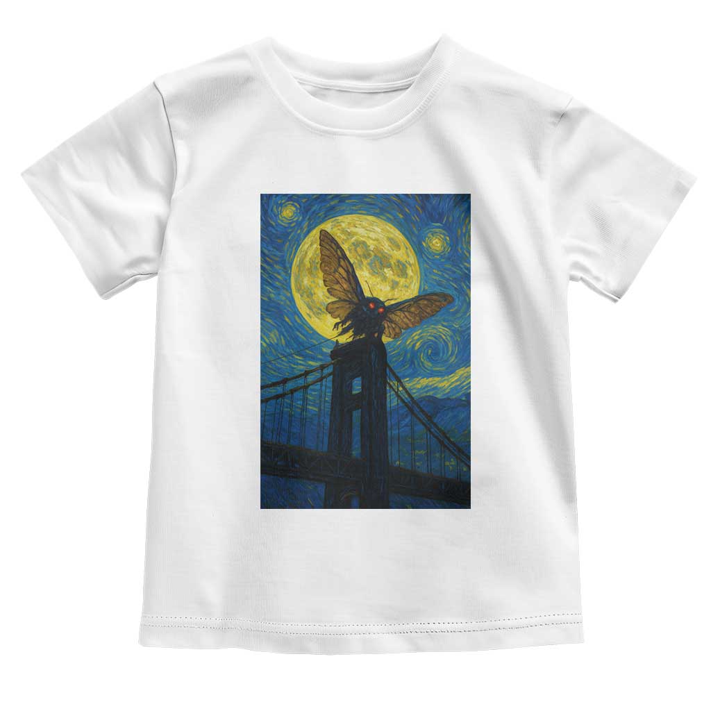 Mothman Starry Night Toddler T Shirt Van Gogh Cryptid Gift TS12 White Print Your Wear