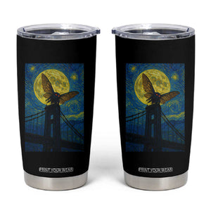 Mothman Starry Night Tumbler Cup Van Gogh Cryptid Gift TS12 Black Print Your Wear