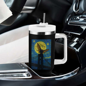 Mothman Starry Night Tumbler With Handle Van Gogh Cryptid Gift TS12 Print Your Wear