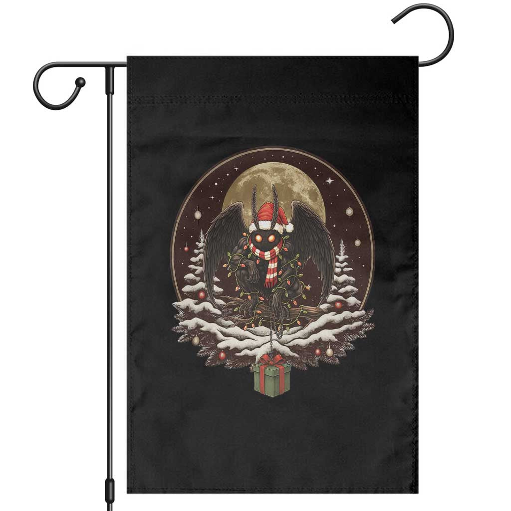 Mothman In Christmas Night Garden Flag Funny Cryptid Gift TS12 Black Print Your Wear