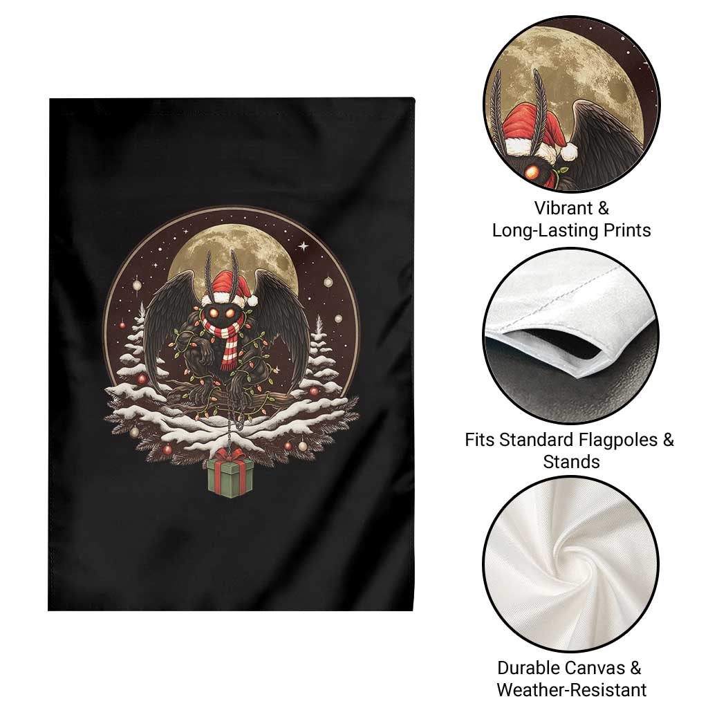 Mothman In Christmas Night Garden Flag Funny Cryptid Gift TS12 Print Your Wear