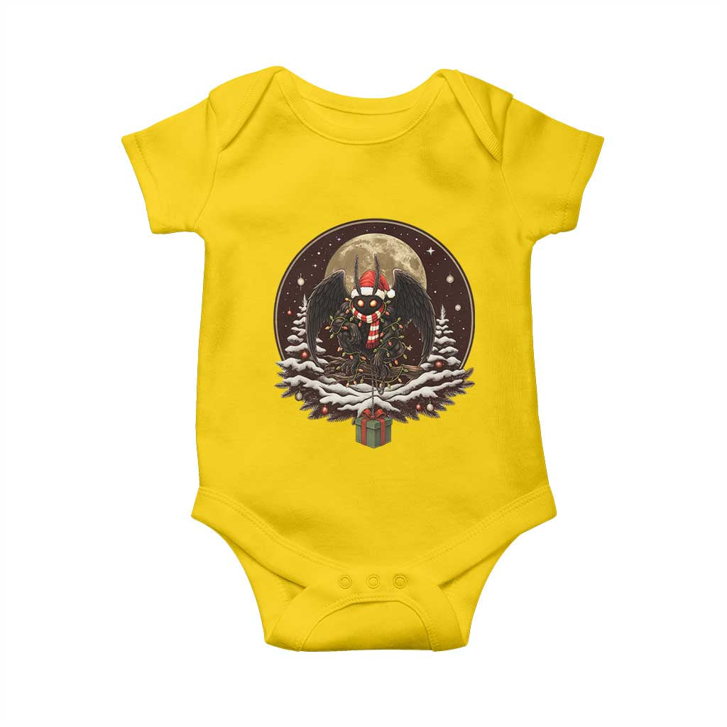 Mothman In Christmas Night Baby Onesie Funny Cryptid Gift TS12 Daisy Print Your Wear