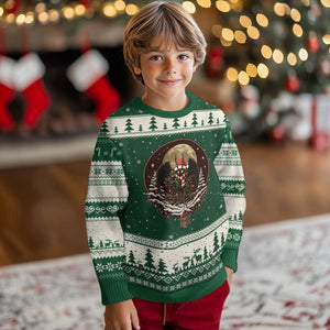Mothman In Christmas Night Ugly Christmas Sweater Funny Cryptid Gift TS12 Forest Green Beige Print Your Wear