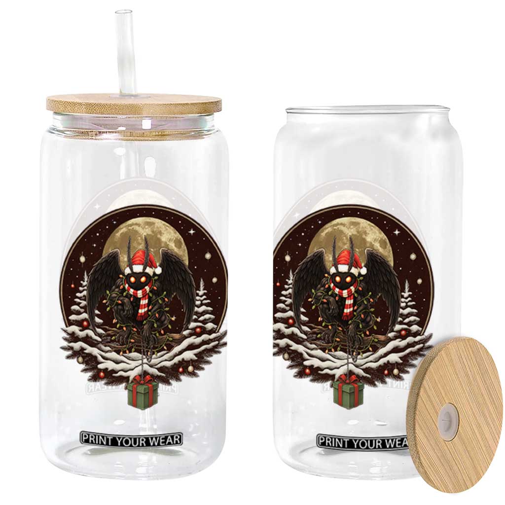 Mothman In Christmas Night Glass Can Funny Cryptid Gift TS12 Print Your Wear