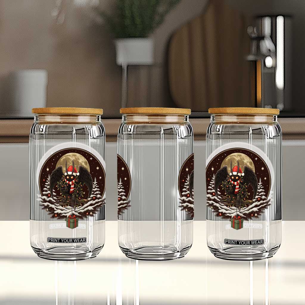 Mothman In Christmas Night Glass Can Funny Cryptid Gift TS12 Print Your Wear