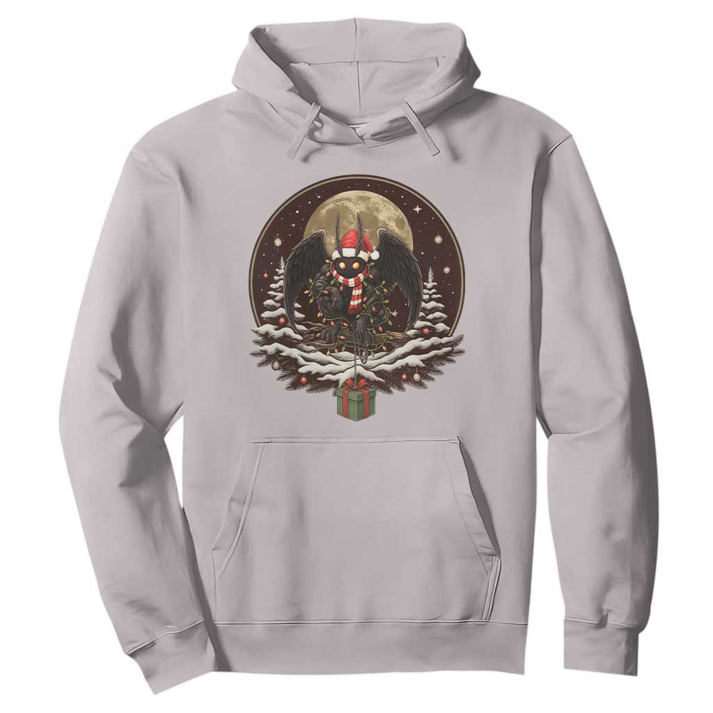 Mothman In Christmas Night Hoodie Funny Cryptid Gift TS12 Ice Gray Print Your Wear