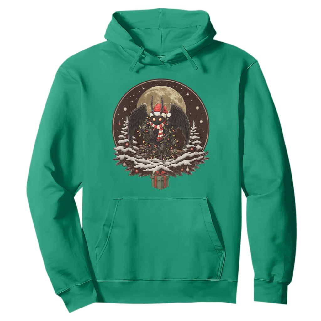 Mothman In Christmas Night Hoodie Funny Cryptid Gift TS12 Irish Green Print Your Wear