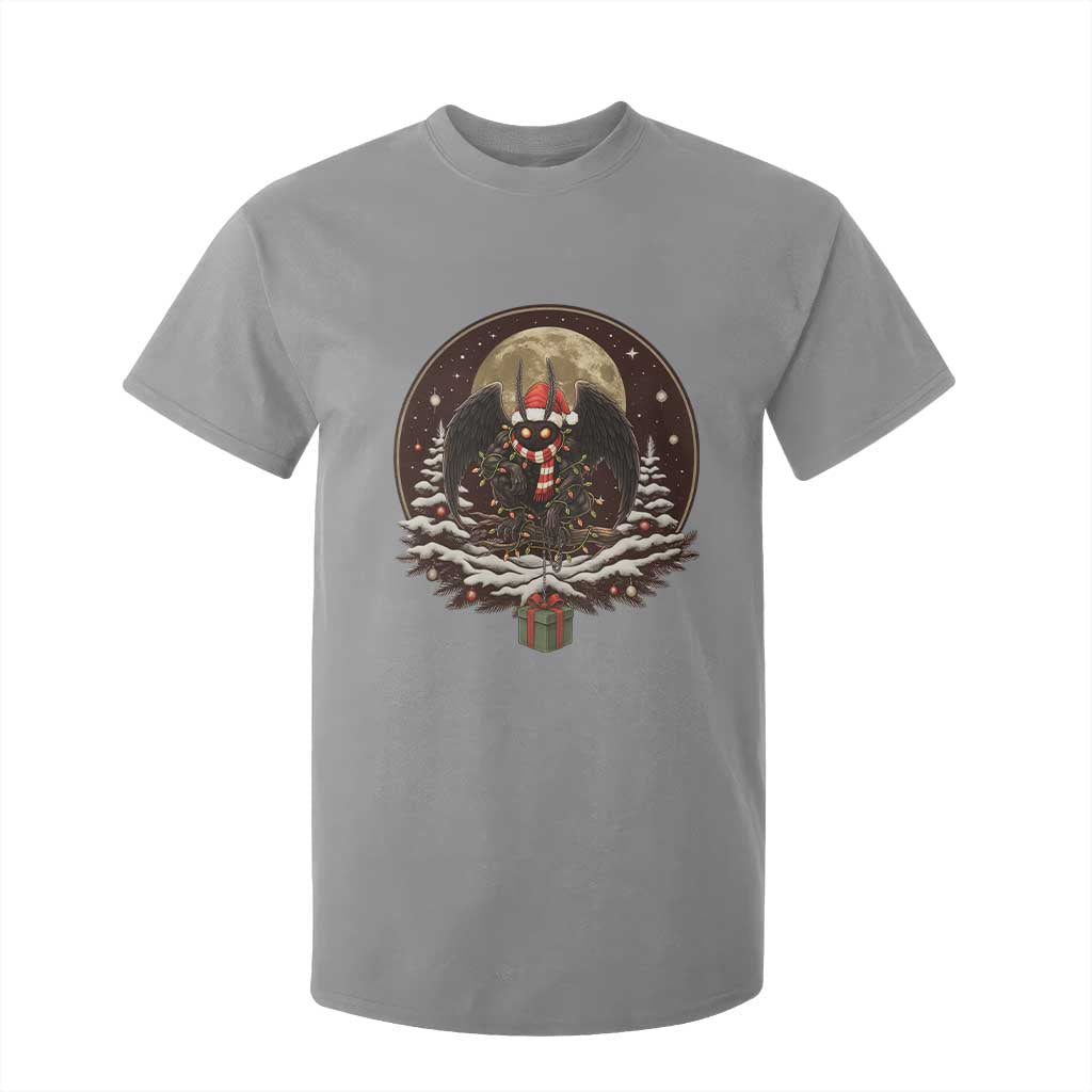 Mothman In Christmas Night T Shirt For Kid Funny Cryptid Gift TS12 Sport Gray Print Your Wear