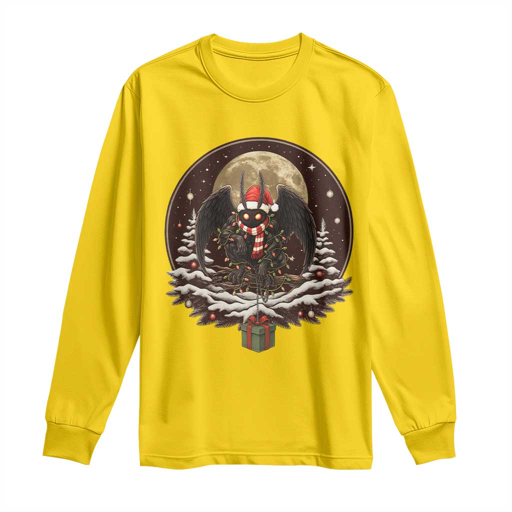 Mothman In Christmas Night Long Sleeve Shirt Funny Cryptid Gift TS12 Daisy Print Your Wear