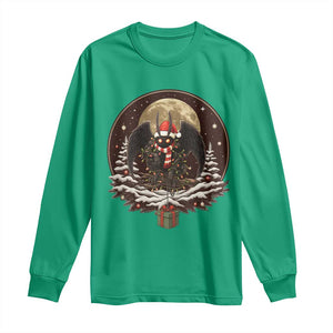 Mothman In Christmas Night Long Sleeve Shirt Funny Cryptid Gift TS12 Irish Green Print Your Wear