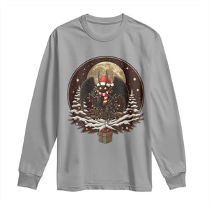 Mothman In Christmas Night Long Sleeve Shirt Funny Cryptid Gift TS12 Sport Gray Print Your Wear