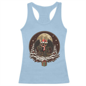 Mothman In Christmas Night Racerback Tank Top Funny Cryptid Gift TS12 Light Blue Print Your Wear