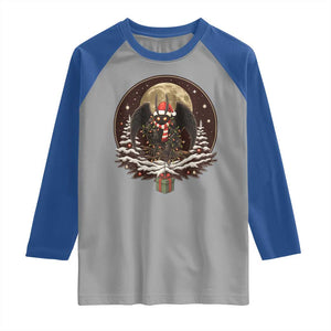 Mothman In Christmas Night Raglan Shirt Funny Cryptid Gift TS12 Sport Gray Royal Print Your Wear