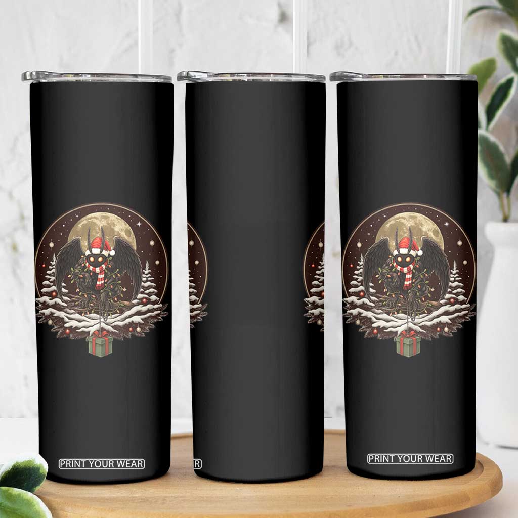 Mothman In Christmas Night Skinny Tumbler Funny Cryptid Gift TS12 Print Your Wear
