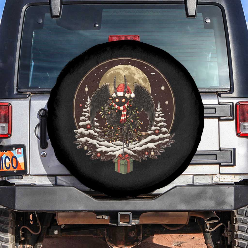 Mothman In Christmas Night Spare Tire Cover Funny Cryptid Gift TS12 No hole Black Print Your Wear