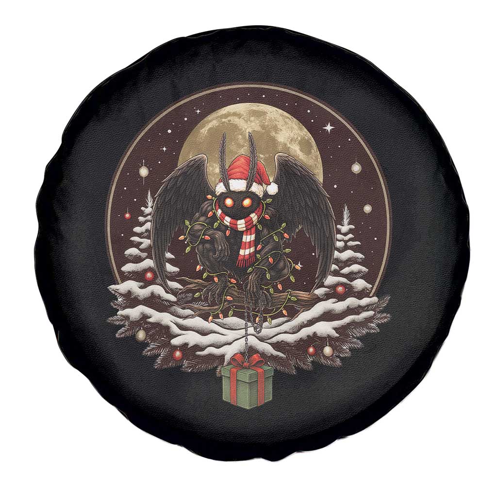 Mothman In Christmas Night Spare Tire Cover Funny Cryptid Gift TS12 Print Your Wear