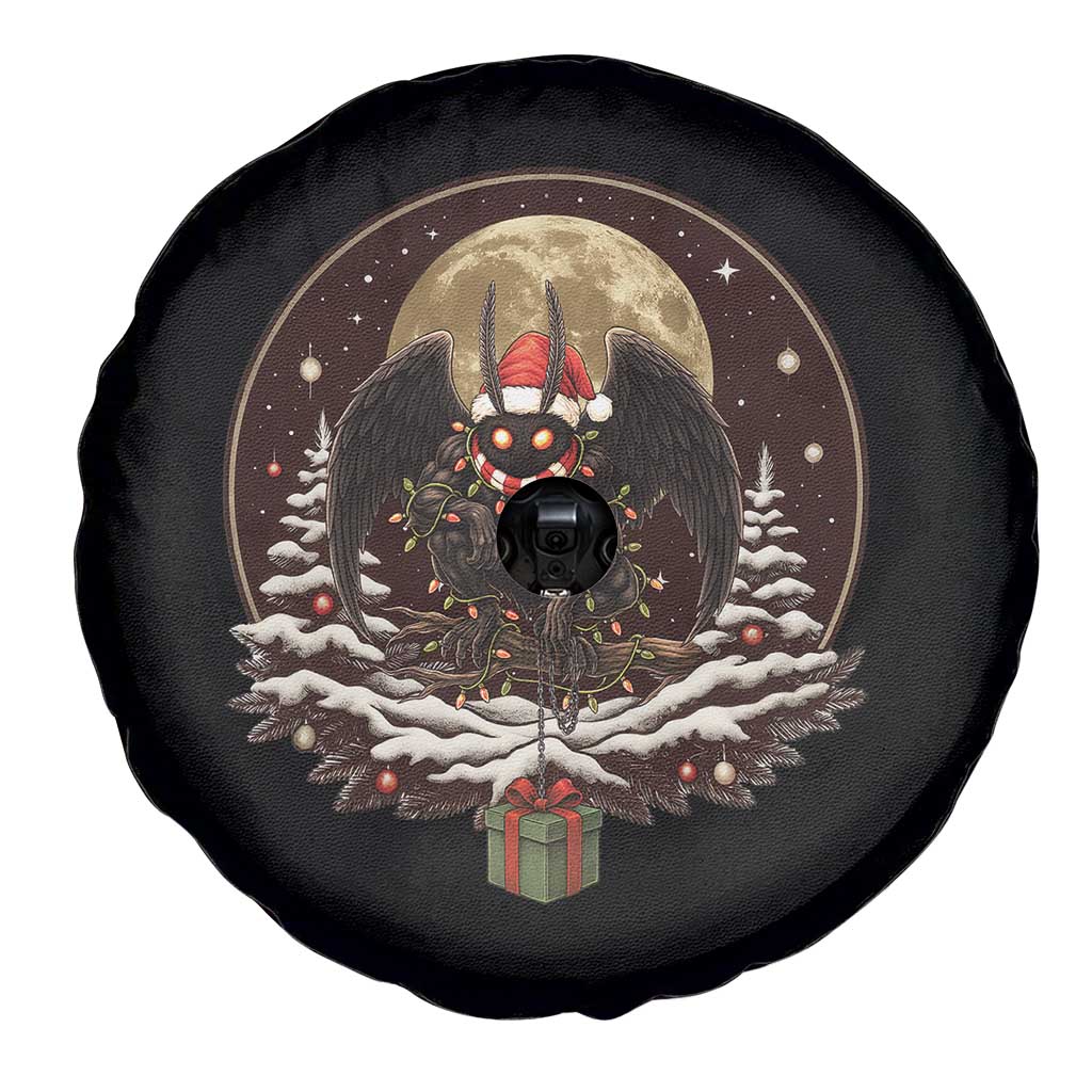 Mothman In Christmas Night Spare Tire Cover Funny Cryptid Gift TS12 Print Your Wear