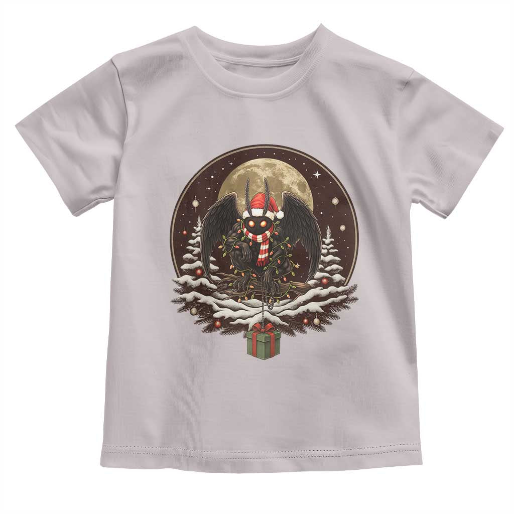 Mothman In Christmas Night Toddler T Shirt Funny Cryptid Gift TS12 Ice Gray Print Your Wear