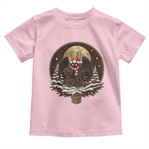 Mothman In Christmas Night Toddler T Shirt Funny Cryptid Gift TS12 Light Pink Print Your Wear