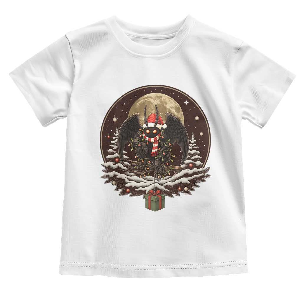 Mothman In Christmas Night Toddler T Shirt Funny Cryptid Gift TS12 White Print Your Wear