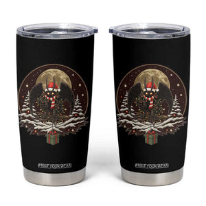 Mothman In Christmas Night Tumbler Cup Funny Cryptid Gift TS12 Black Print Your Wear