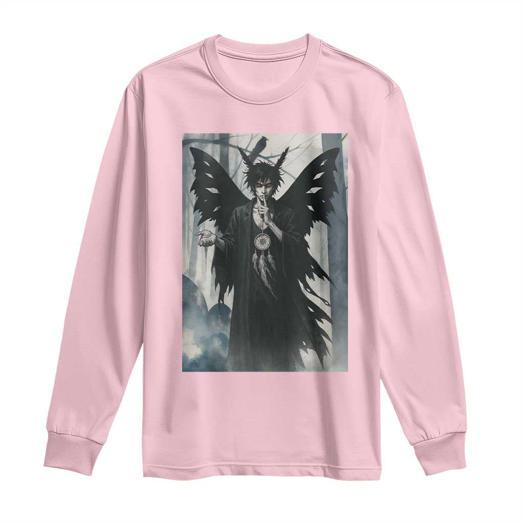 Mothman Sandman Long Sleeve Shirt Gothic Horror Fan Gift TS12 Light Pink Print Your Wear