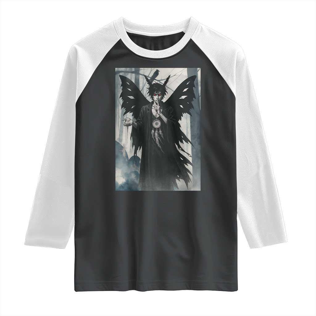 Mothman Sandman Raglan Shirt Gothic Horror Fan Gift TS12 Black White Print Your Wear