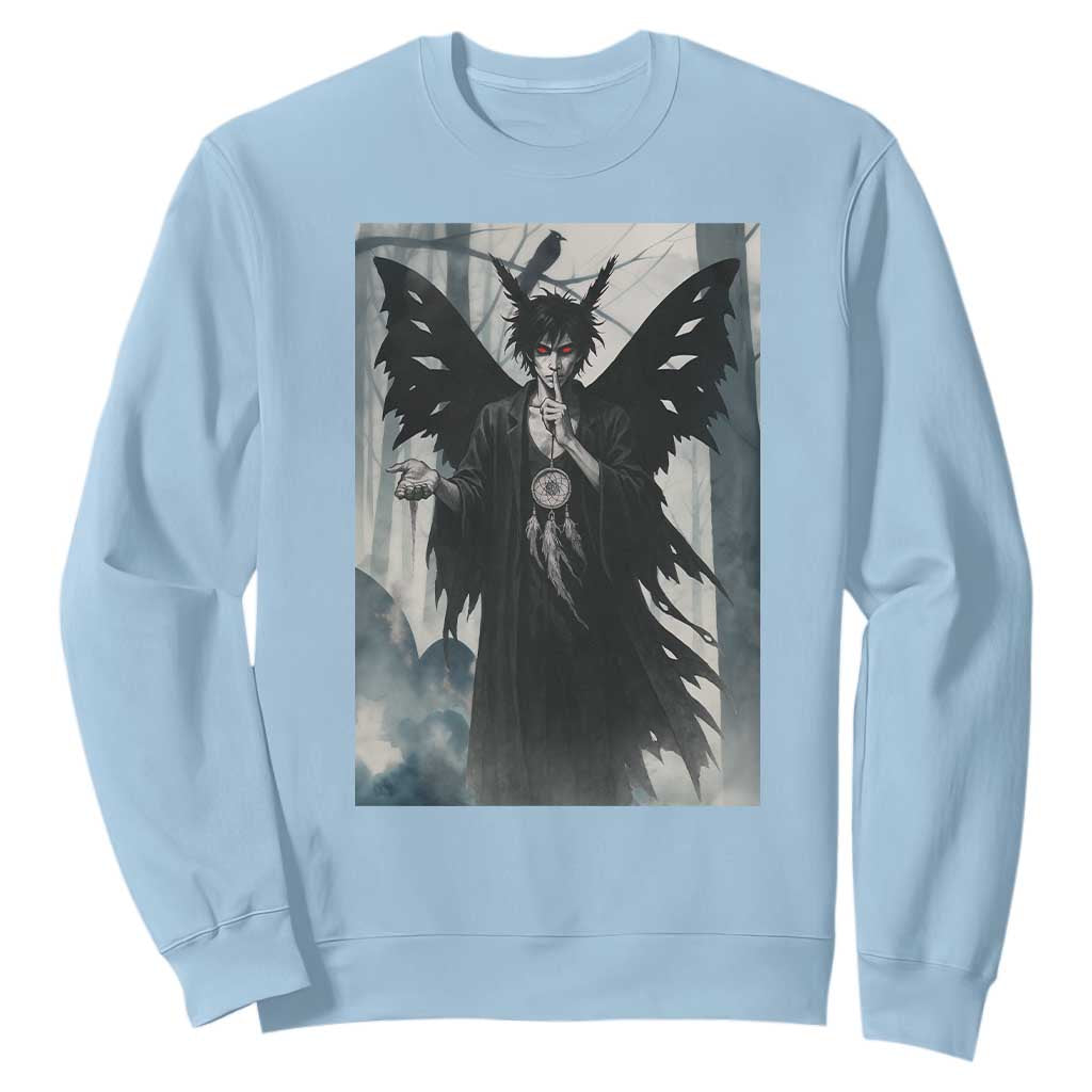 Mothman Sandman Sweatshirt Gothic Horror Fan Gift TS12 Light Blue Print Your Wear
