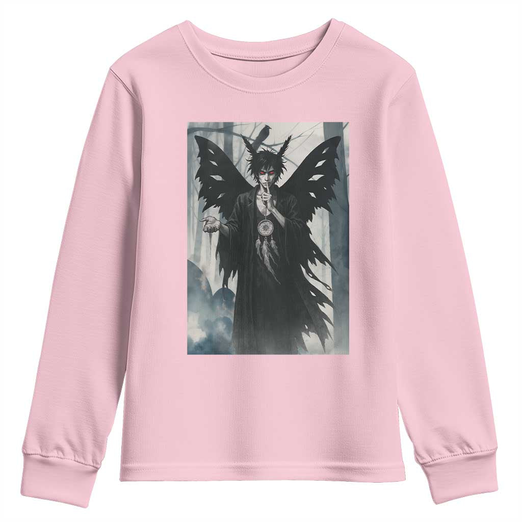 Mothman Sandman Youth Sweatshirt Gothic Horror Fan Gift TS12 Light Pink Print Your Wear