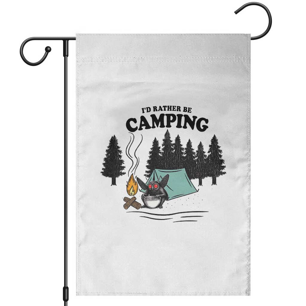 Mothman Garden Flag Id Rather Be Camping Funny Cryptid Gift TS12 White Print Your Wear