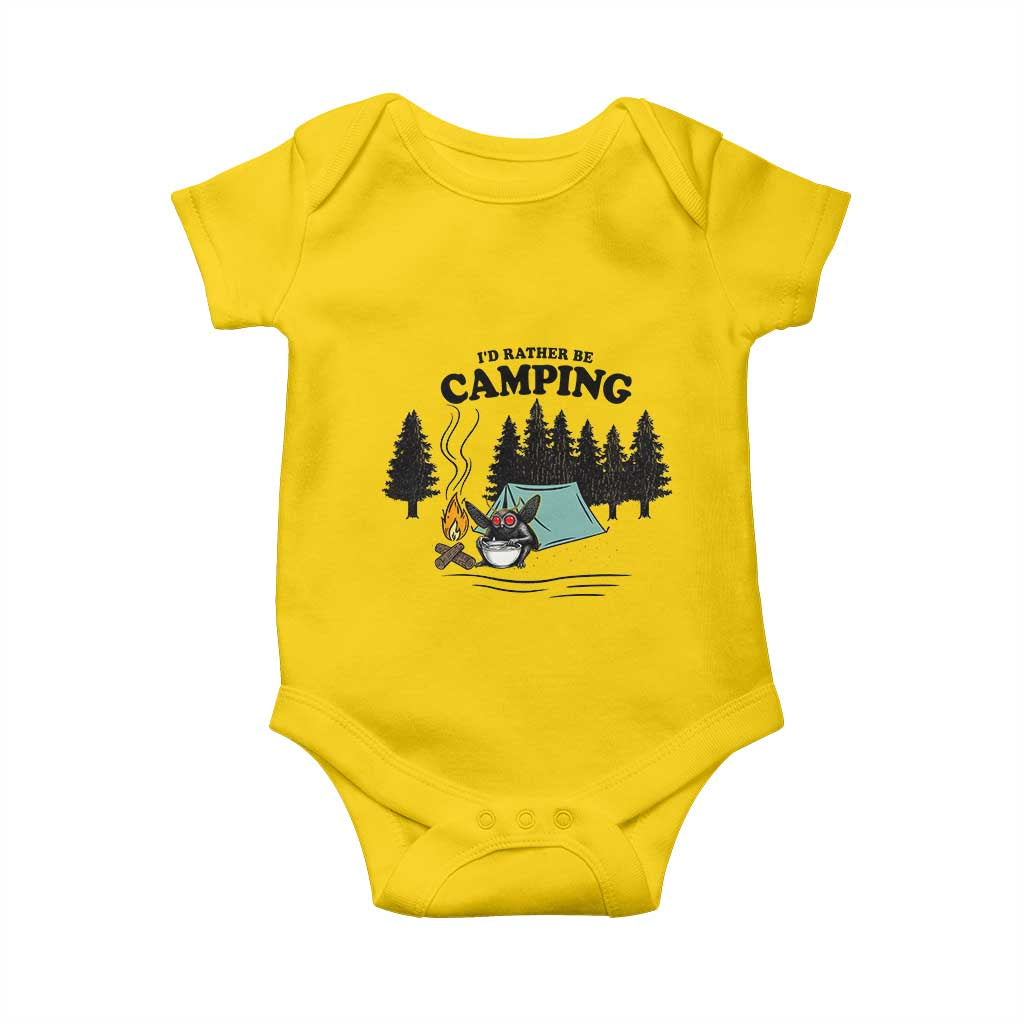 Mothman Baby Onesie Id Rather Be Camping Funny Cryptid Gift TS12 Daisy Print Your Wear