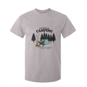 Mothman T Shirt For Kid Id Rather Be Camping Funny Cryptid Gift TS12 Ice Gray Print Your Wear