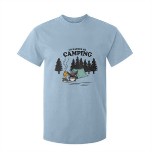 Mothman T Shirt For Kid Id Rather Be Camping Funny Cryptid Gift TS12 Light Blue Print Your Wear