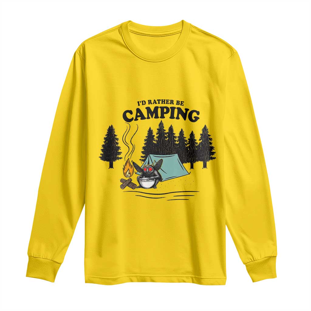 Mothman Long Sleeve Shirt Id Rather Be Camping Funny Cryptid Gift TS12 Daisy Print Your Wear