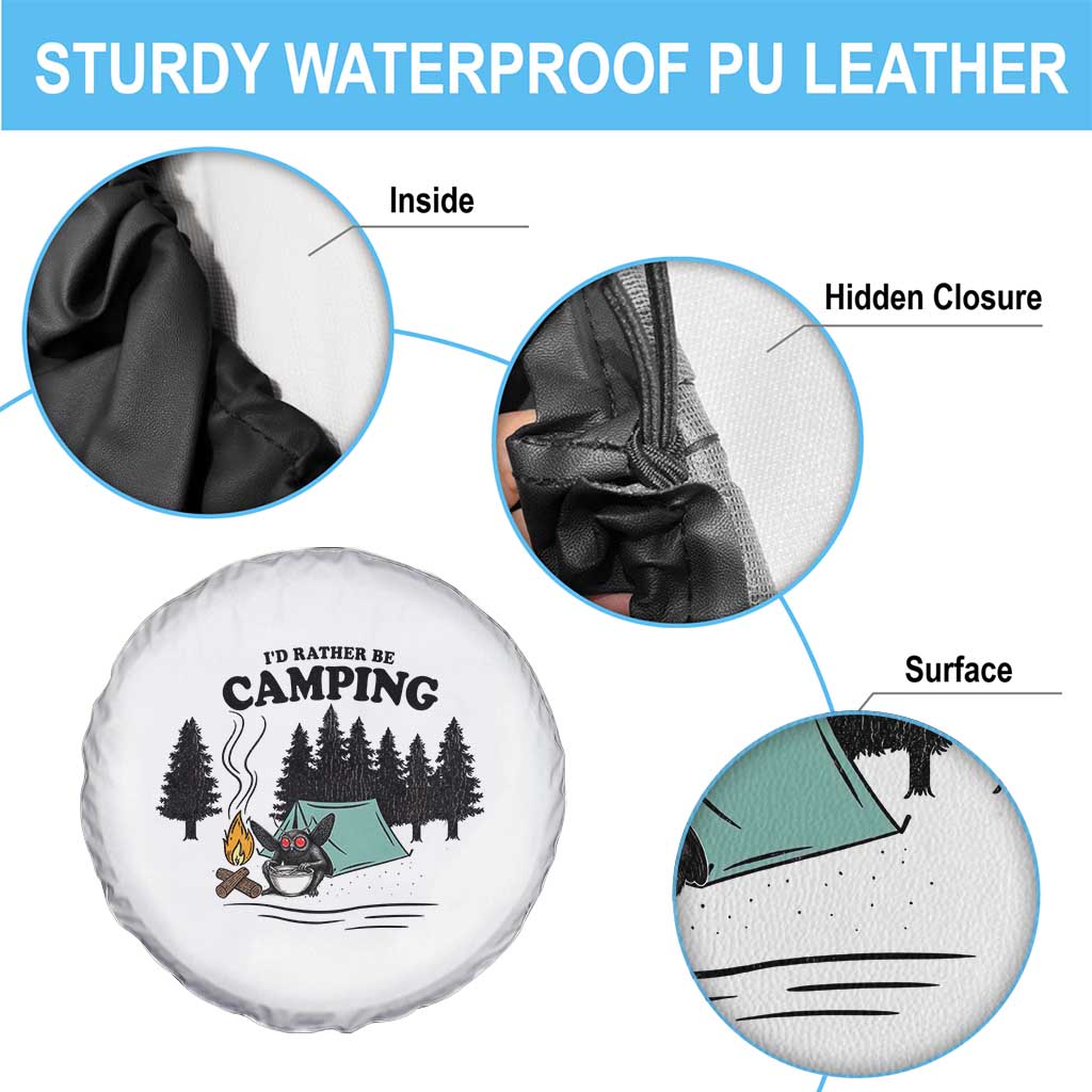 Mothman Spare Tire Cover Id Rather Be Camping Funny Cryptid Gift TS12 Print Your Wear