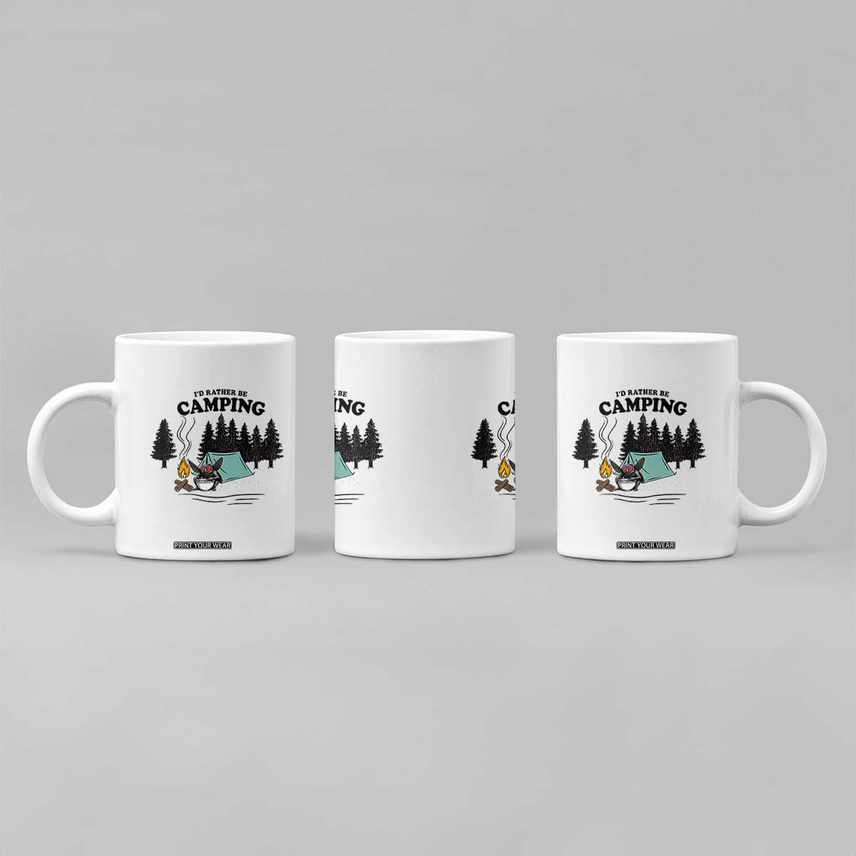 Mothman Coffee Mug Id Rather Be Camping Funny Cryptid Gift TS12 Print Your Wear