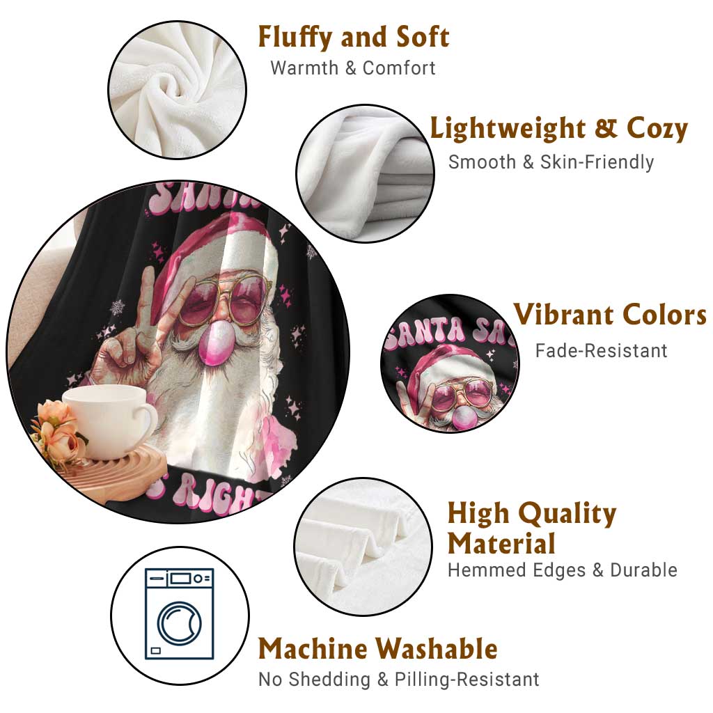 Funny Santa Says Womens Rights Throw Blanket Feminist Activist Christmas Gift TS12 Print Your Wear