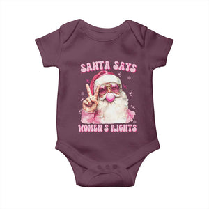 Funny Santa Says Womens Rights Baby Onesie Feminist Activist Christmas Gift TS12 Maroon Print Your Wear