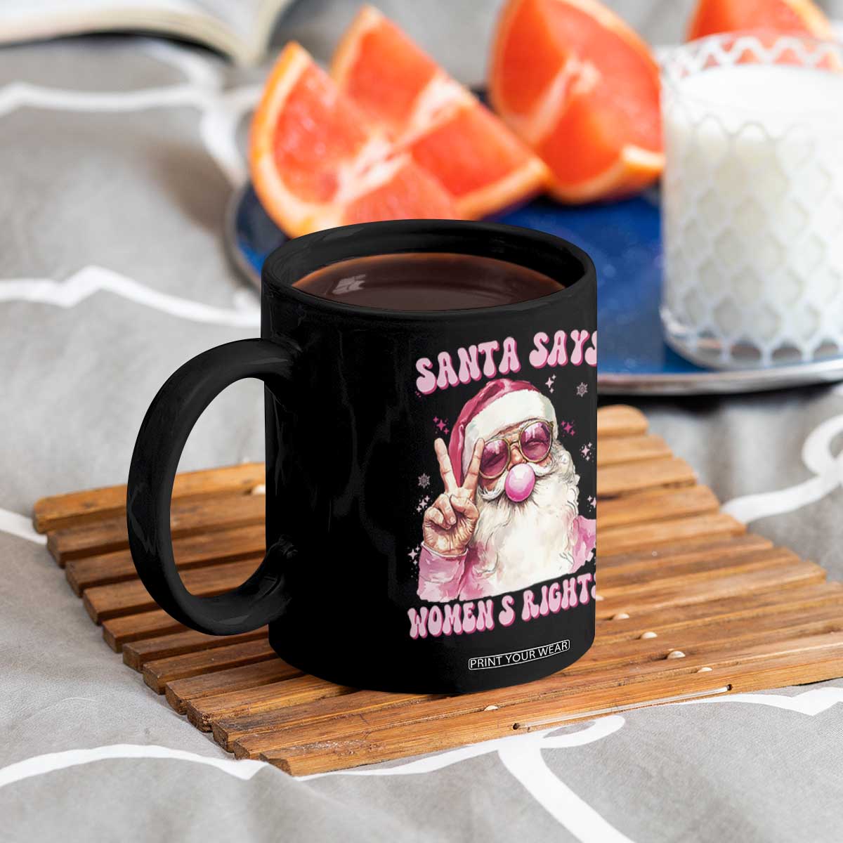 Funny Santa Says Womens Rights Coffee Mug Feminist Activist Christmas Gift - Print Your Wear