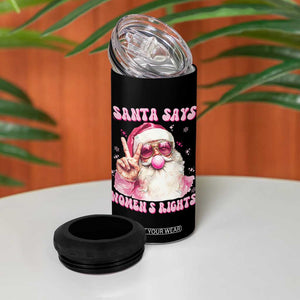 Funny Santa Says Womens Rights 4 in 1 Can Cooler Tumbler Feminist Activist Christmas Gift - Print Your Wear