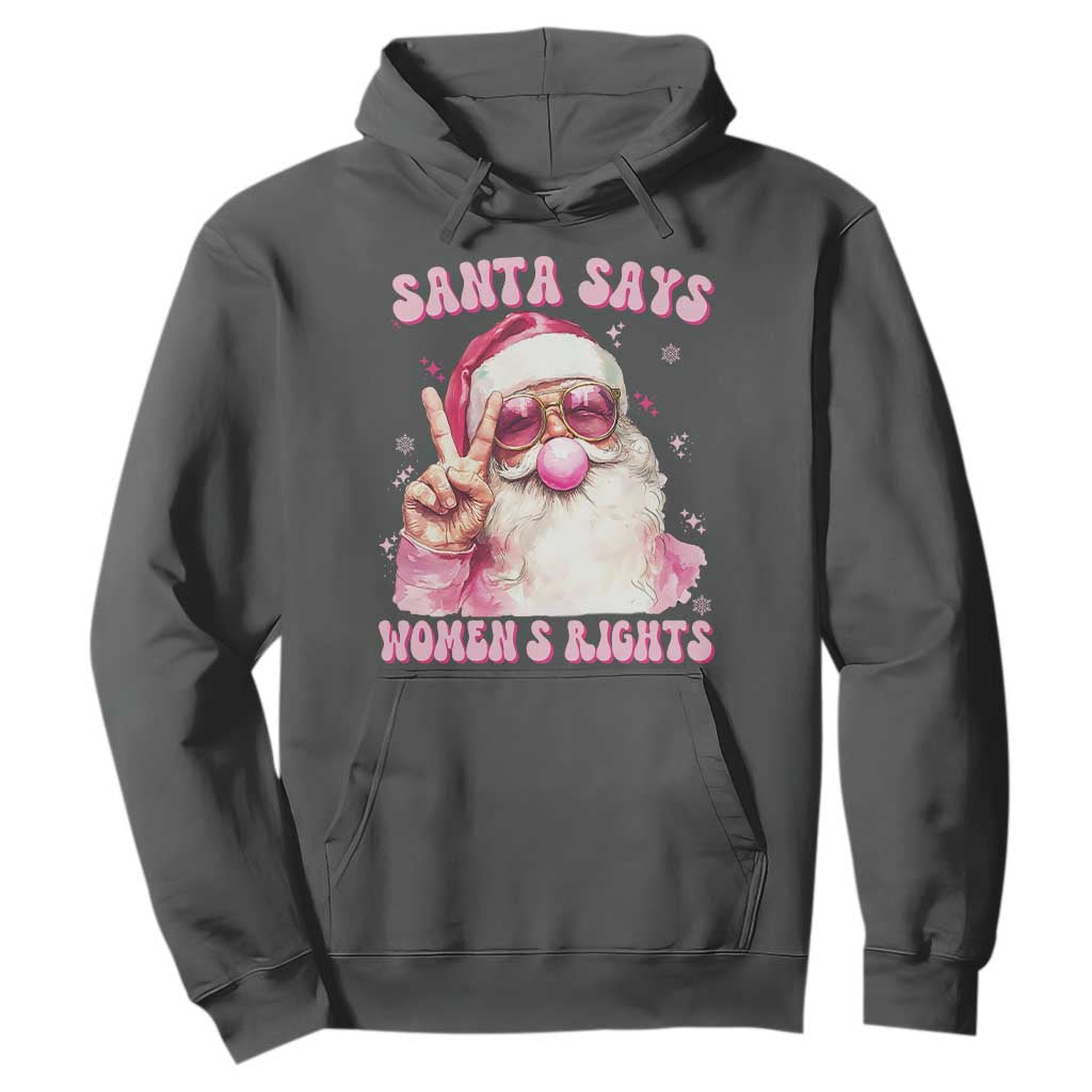 Funny Santa Says Womens Rights Hoodie Feminist Activist Christmas Gift TS12 Dark Heather Print Your Wear