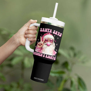Funny Santa Says Womens Rights Tumbler With Handle Feminist Activist Christmas Gift - Print Your Wear