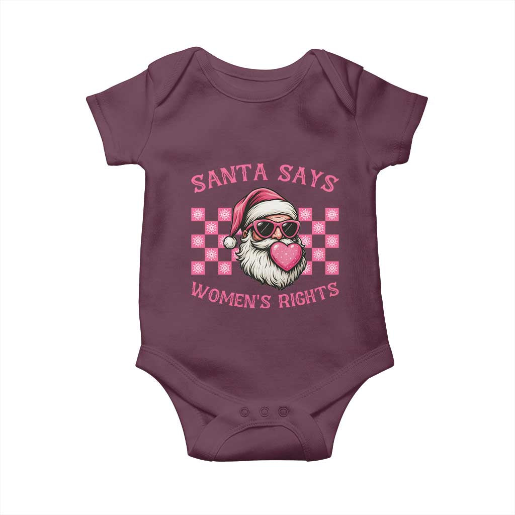 Funny Feminist Activist Christmas Baby Onesie Santa Says Womens Rights TS12 Maroon Print Your Wear